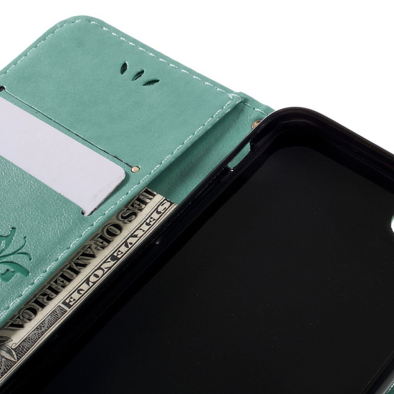 Θήκη με πτερύγιο για iPhone 7/8/SE 2020/SE 2022, Butterfly, πράσινη