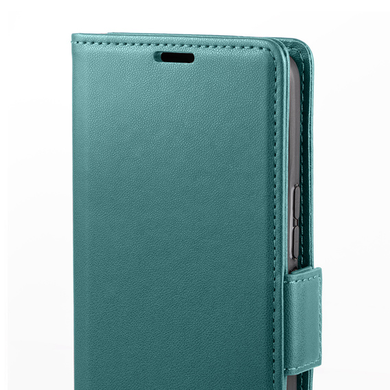 Θήκη για Xiaomi Redmi Note 13 Pro 4G, ERBORD Glossy Litchi, πορτοφόλι με πτερύγιο, πράσινη