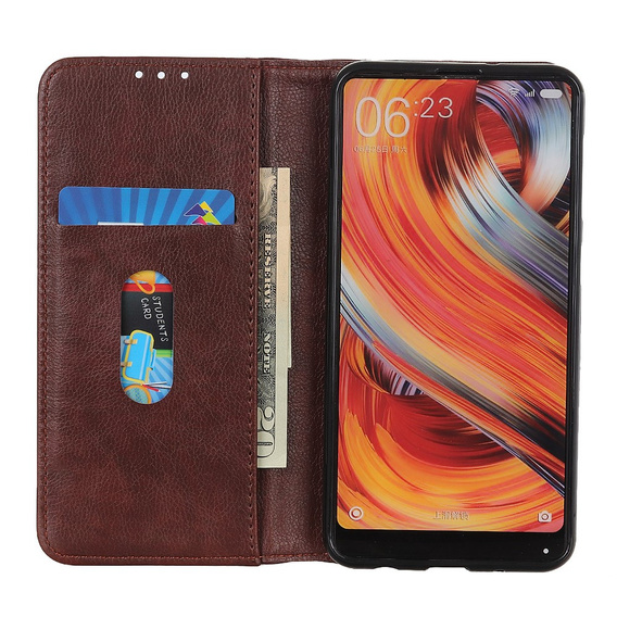 θήκη με πτερύγιο για Samsung Galaxy S25 FE, Split Leather, καφέ