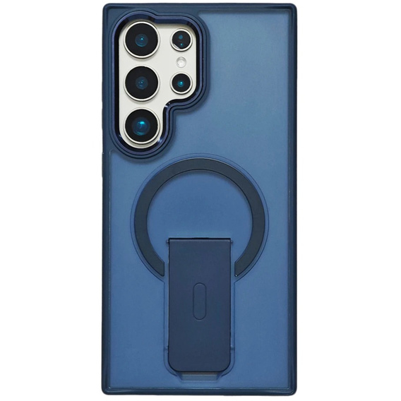 Θήκη για Samsung Galaxy S25 Ultra, Kickstand Matt Case, για MagSafe, μπλε + Γυαλί οθόνης