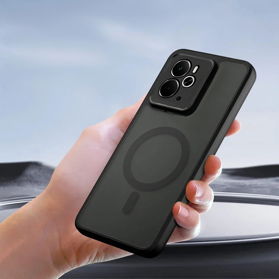 Θήκη για Realme 14 5G / Realme 14T 5G, για MagSafe, ERBORD Μatt Case, μαύρη + Γυαλί οθόνης