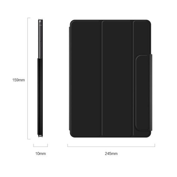 θήκη για το Samsung Galaxy Tab S6 Lite Tri-fold, Magnetic smartcase, μαύρη
