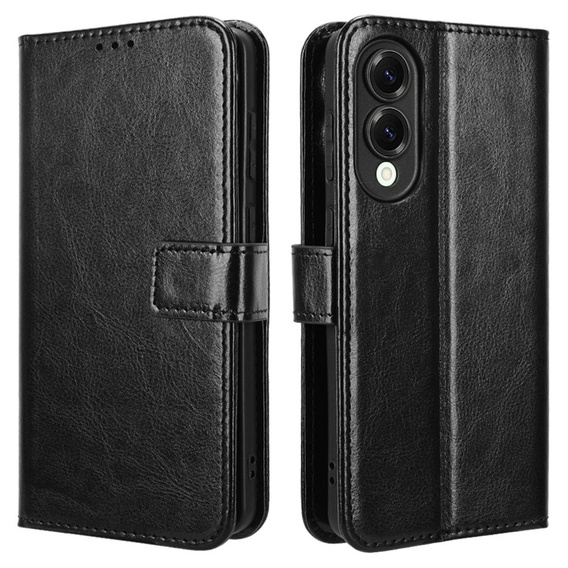Θήκη με πτερύγιο για Samsung Galaxy S25 Edge, Crazy Horse Wallet, μαύρη
