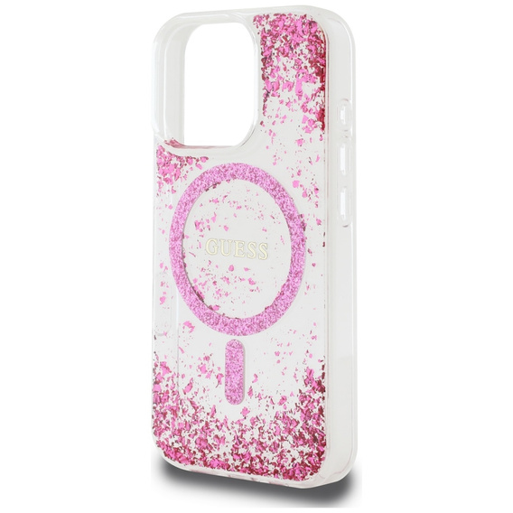 GUESS Resin Bottom Glitter MagSafe θήκη για iPhone 16 Pro Max