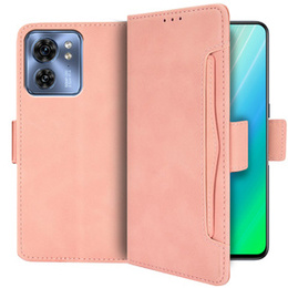 Θήκη με πτερύγιο για Motorola Edge 40, Card Slot, ροζ