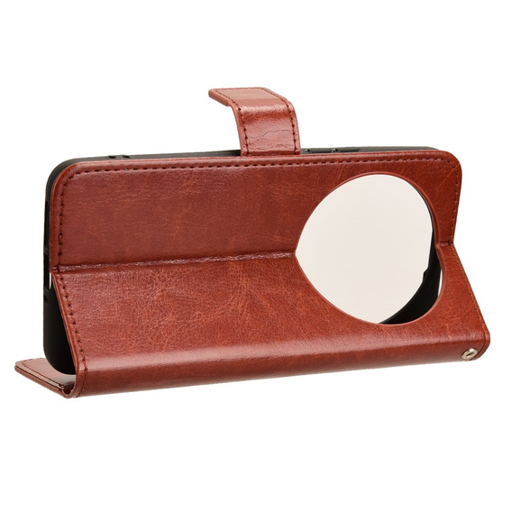 Θήκη με πτερύγιο για Xiaomi 14 Ultra, Crazy Horse Wallet, καφέ