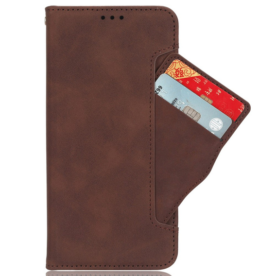 Θήκη με πτερύγιο για Honor Magic 6 Pro 5G, Card Slot, καφέ