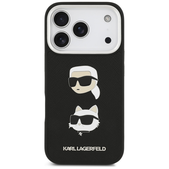 Θήκη Karl Lagerfeld Grained Karl & Choupette Heads Pins & Logo για iPhone 17 Pro