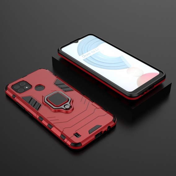 Θήκη για Realme C21, Kickstand Ring, κόκκινη