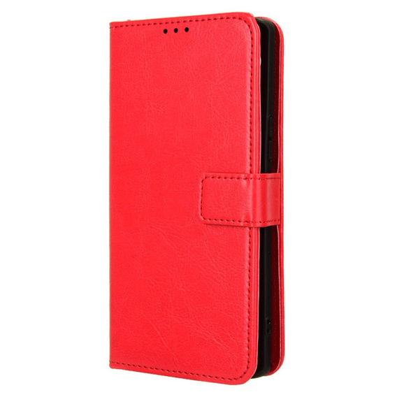 Θήκη με πτερύγιο για Infinix Note 40 Pro Plus, Crazy Horse Wallet, κόκκινη
