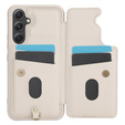 θήκη για Samsung Galaxy A55 5G, Leather Flower Card Slot, μπεζ