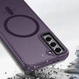 Θήκη για Samsung Galaxy S21, για MagSafe, ERBORD Μatt Case, σκούρο μωβ + Γυαλί οθόνης