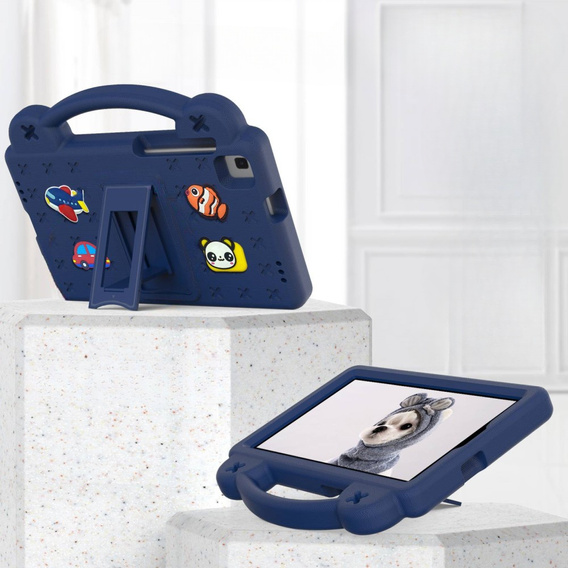 Παιδική θήκη για Samsung Galaxy Tab A7 Lite 8.7 T220/T225, Cute Patterns, με βάση, σκούρο μπλε