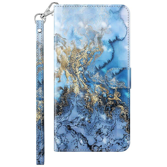 Θήκη με πτερύγιο για Xiaomi Redmi 13C / Poco C65, Wallet, Marble μπλε