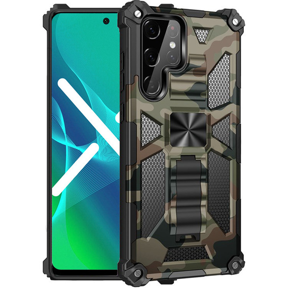 Θήκη για Samsung Galaxy S22 Ultra, Armor Kickstand, πράσινη