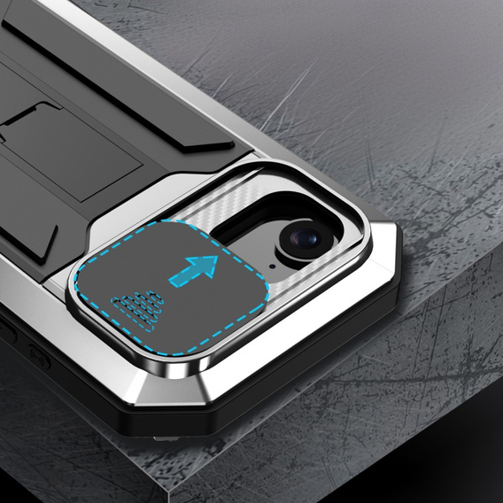 Θωρακισμένη θήκη για iPhone 16E, R-JUST, ασημένια