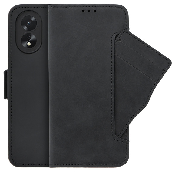 Θήκη με πτερύγιο για Oppo A38 4G / Oppo A18 4G, Card Slot, μαύρη