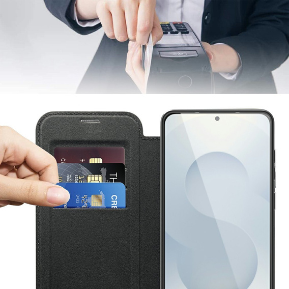 Θήκη με πτερύγιο για Samsung Galaxy S25 Edge, RFID Wallet MagSafe CamShield, μαύρη