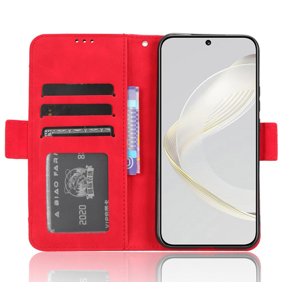 Θήκη με πτερύγιο για Huawei Nova 11 Pro, Card Slot, κόκκινη