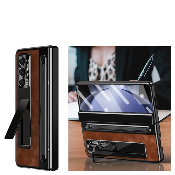 Θήκη με βάση Leather+PC με γυαλί και γραφίδα για Samsung Galaxy Z Fold6 5G