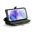 θήκη CASEME για Samsung Galaxy A55 5G, RFID Leather Wallet, με λουράκι ώμου, μαύρη