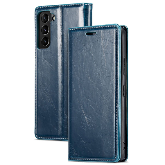 Θήκη με πτερύγιο για Samsung Galaxy S23, ERBORD Waxy Wallet, μπλε