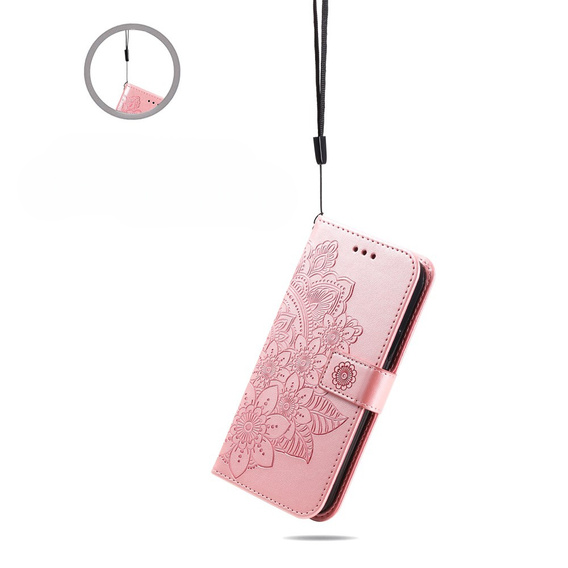 Θήκη με πτερύγιο για Samsung Galaxy A54 5G, Mandala Flower, ροζ rose gold
