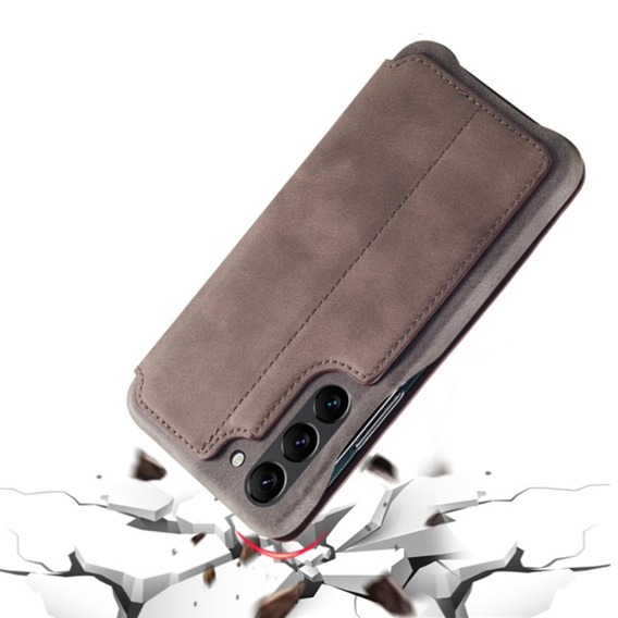 Θήκη με πτερύγιο για Samsung Galaxy S23, ERBORD Retro, καφέ