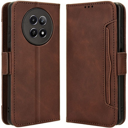 Θήκη με πτερύγιο για Realme 12, Card Slot, καφέ