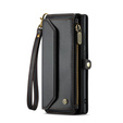 θήκη CASEME για Samsung Galaxy S25 Ultra, RFID Leather Wallet, με λουράκι ώμου, μαύρη