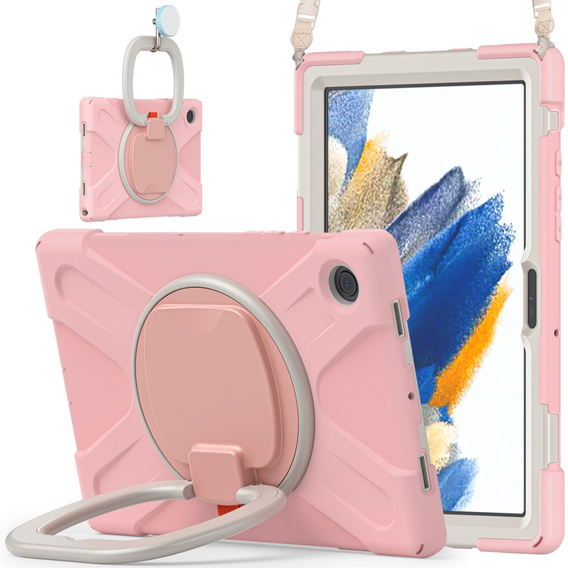 Παιδική θήκη για Samsung Galaxy Tab A8 10.5 SM-X200 SM-X205, θωρακισμένη με λουράκι, μπλε