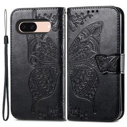 Θήκη με πτερύγιο για Google Pixel 8A, Butterfly, μαύρη