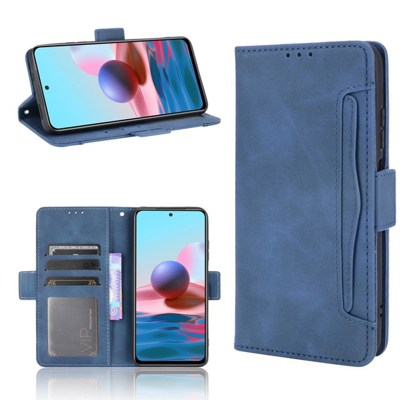 Θήκη με πτερύγιο για Xiaomi Redmi Note 10/10S, Card Slot, μπλε