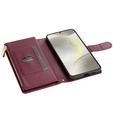 θήκη πτερύγιο για Samsung Galaxy S25 Edge, Rhombus Crossbody Leather, μπορντό