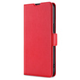Θήκη με πτερύγιο για Oppo A57s, Wallet Thin Magnet, κόκκινη