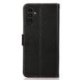 KHAZNEH θήκη RFID για Samsung Galaxy A35 5G, Litchi Texture, μαύρη