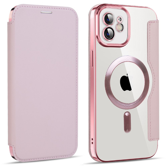 Θήκη με πτερύγιο για iPhone 11, RFID Wallet MagSafe CamShield, ροζ rose gold