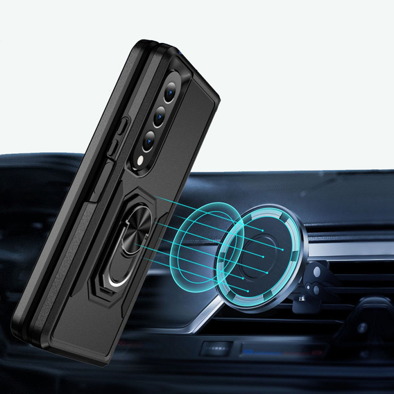 θωρακισμένη θήκη για do Samsung Galaxy Z Fold 4 5G, Nox Case Ring, μαύρη