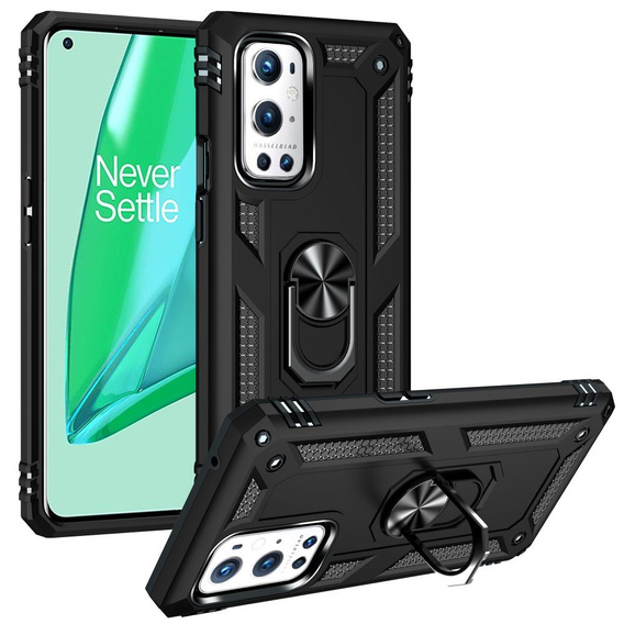 θωρακισμένη θήκη για OnePlus 9 Pro, Nox Case Ring, μαύρη