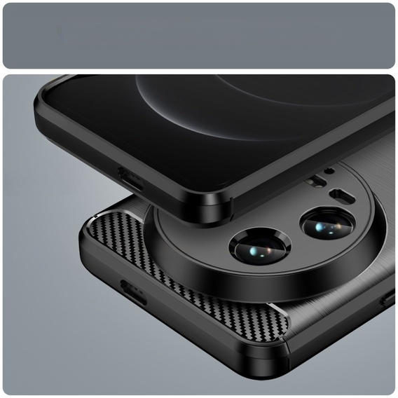 Θήκη για Xiaomi 14 Ultra, Carbon, μαύρη