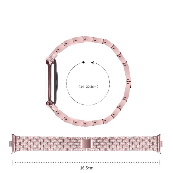 Διαμαντένιο βραχιόλι για Xiaomi Smart Band 8 Pro, Ροζ