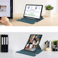 Θήκη πληκτρολογίου για Samsung Galaxy Tab S9+, Rotary 360° Leather, σκούρα πράσινη