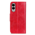 Θήκη με πτερύγιο για Samsung Galaxy S25 Edge, Crazy Horse Wallet, κόκκινη