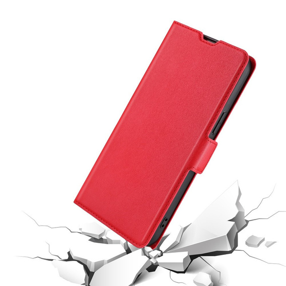 Θήκη με πτερύγιο για Oppo A57s, Wallet Thin Magnet, κόκκινη