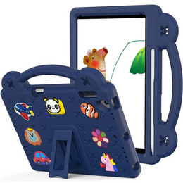 Παιδική θήκη για iPad 9.7" 2018/2017 (6/5 gen.) / Pro 9.7" 2016, Cute Patterns, με βάση, σκούρο μπλε