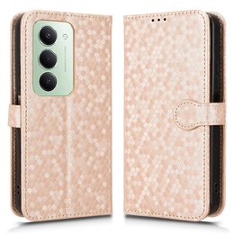 θήκη πτερύγιο για Xiaomi Redmi Note 14 4G, Wallet Rhombus, μαύρη