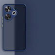θήκη σιλικόνης για Xiaomi Poco F6, με προστασία κάμερας, διαφανής / μπλε