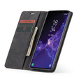 θήκη CASEME για Samsung Galaxy S9 Plus, Leather Wallet Case, μαύρη