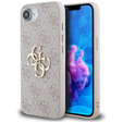 GUESS Θήκη για iPhone 16E, 4G Big Metal Logo, ροζ