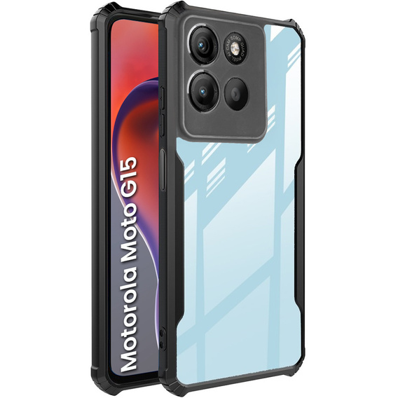 Θήκη για Motorola Moto G15 / Motorola Moto G15 Power, AntiDrop Hybrid, μαύρη